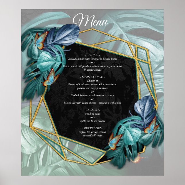 Butterflies of Paradise/Tropical Turquoise Splash Poster (Front)