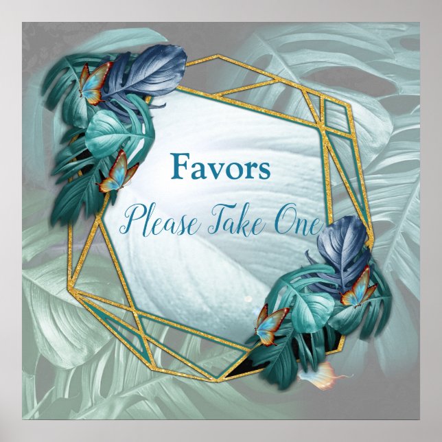 Butterflies of Paradise/Tropical Turquoise Splash Poster (Front)