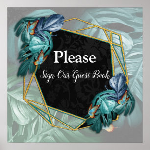 Butterflies of Paradise/Tropical Turquoise Splash Poster