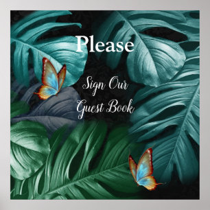 Butterflies of Paradise/Tropical Turquoise Splash Poster