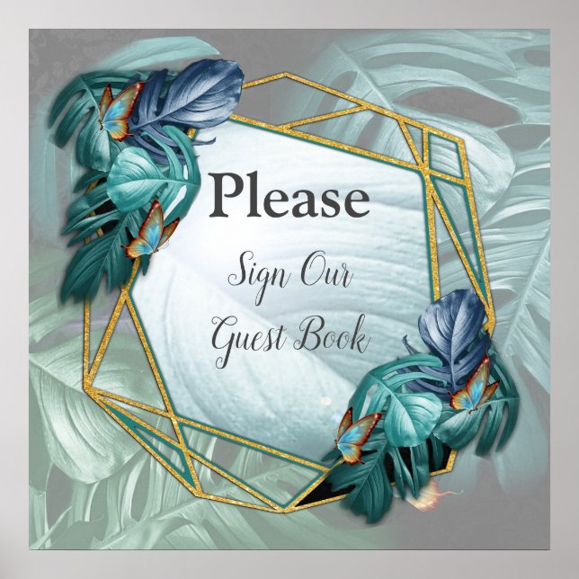 Butterflies of Paradise/Tropical Turquoise Splash Poster (Front)