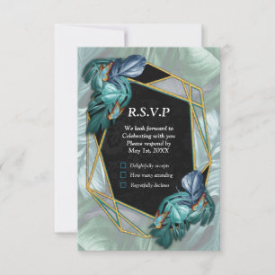 Butterflies of Paradise/Tropical Turquoise Splash RSVP Card