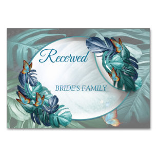 Butterflies of Paradise/Tropical Turquoise Splash Table Number