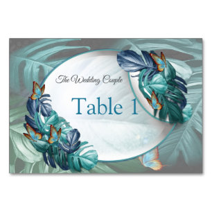 Butterflies of Paradise/Tropical Turquoise Splash Table Number