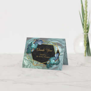 Butterflies of Paradise/Tropical Turquoise Splash Thank You Card