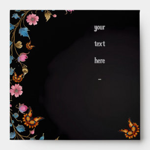 Butterflies on a black envelope