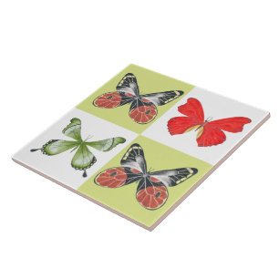Butterflies on a Ceramic Tile ( 6 )