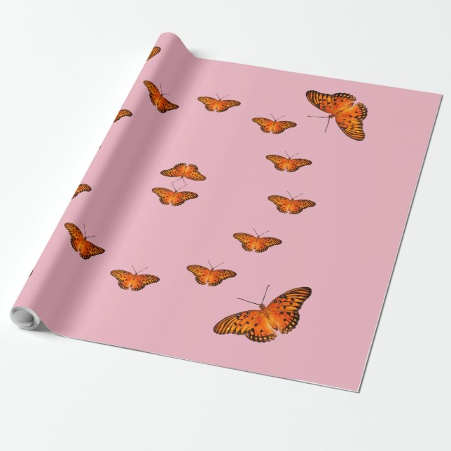 Butterflies on any colour wrapping paper (Unrolled)