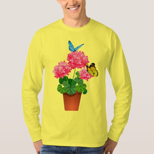 Butterflies on Flowers T-Shirt (Front)