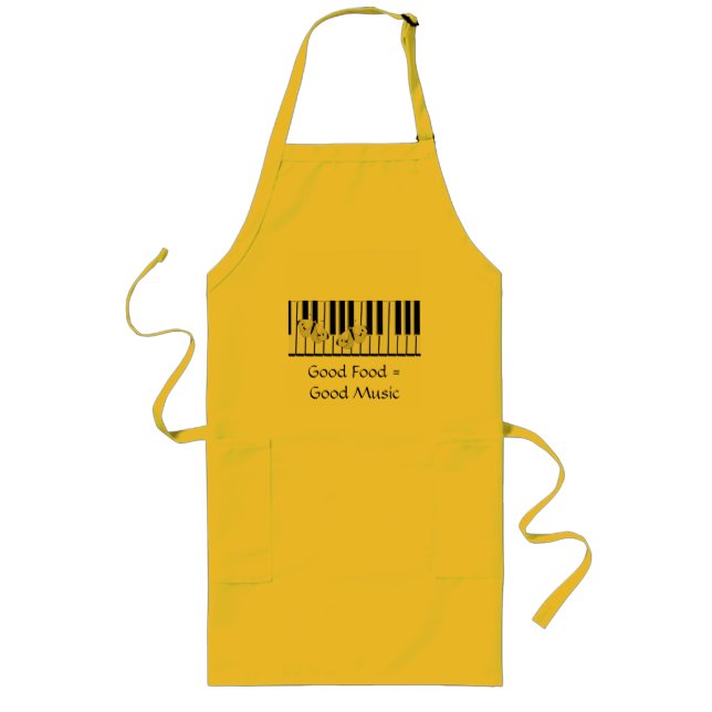 butterflies on keyboard Theme Long Apron (Front)
