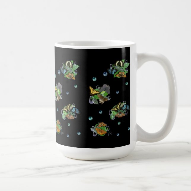 Butterflies on Leaves Coffee Mug (Right)