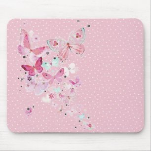 Butterflies On Polka Dots  Mouse Mat