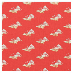 Butterflies on red fabric