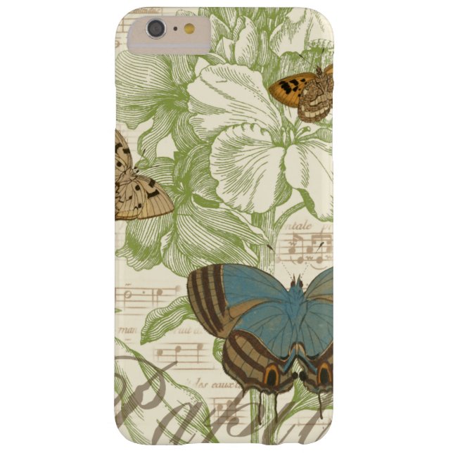 Butterflies on Sheet Music with Floral Design Case-Mate iPhone Case (Back)
