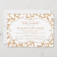 Butterflies on Wood Pattern Baby Shower Invitation