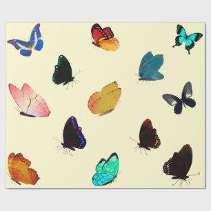 Butterflies on Yellow Wrapping Paper