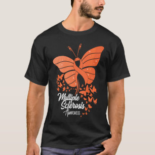 Butterflies & Orange Ribbon Multiple Sclerosis Awa T-Shirt