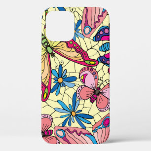 Butterflies Over Flowers Meadow View iPhone 12 Case