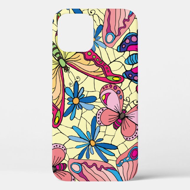 Butterflies Over Flowers Meadow View Case-Mate iPhone Case (Back)