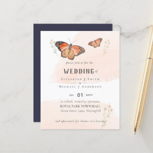 Butterflies Paradise Watercolor WEDDING Invitation