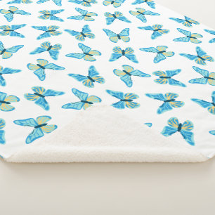 Butterflies Pattern Custom Colours Graphic Sherpa Blanket