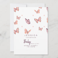 Butterflies Peach & White Baby Shower By Mail 