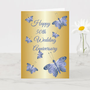 Butterflies Personalised 50th Wedding Anniversary Card