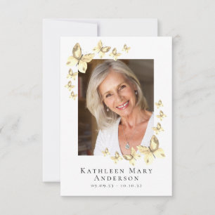 Butterflies Photo Funeral Memorial Prayer Card