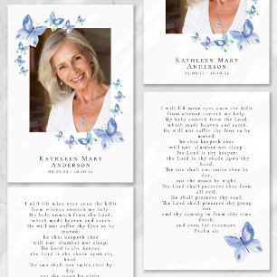 Butterflies Photo Funeral Memorial Prayer Card