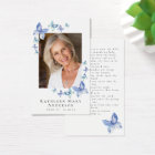 Butterflies Photo Funeral Memorial Prayer Card
