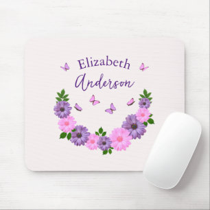 Butterflies Pink and Purple Mouse Mat