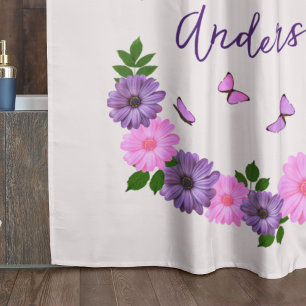 Butterflies Pink and Purple Shower Curtain