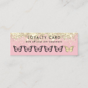 butterflies pink loyalty card