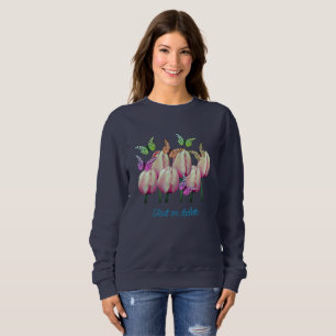 Butterflies Pink Tulip Flowers Personalised  Sweatshirt