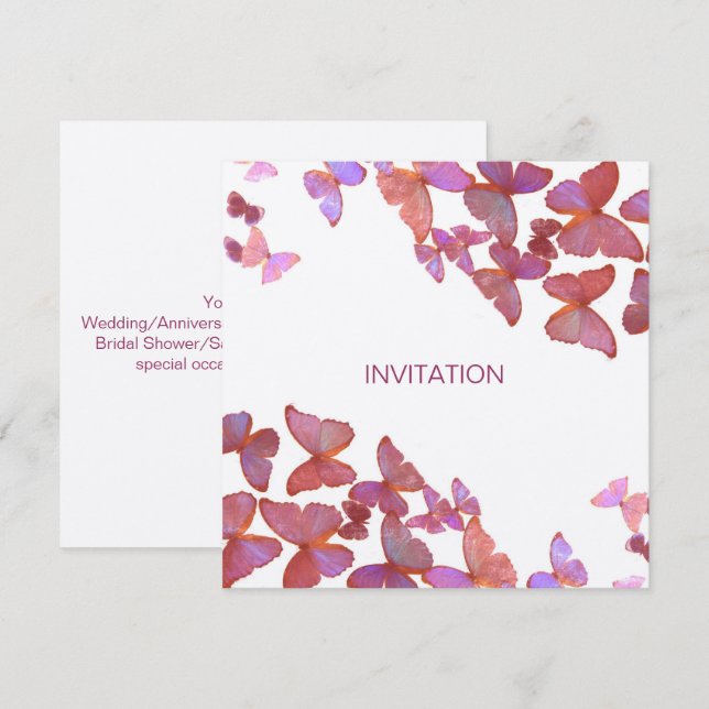 Butterflies Please Join Us Invitation (Front/Back)
