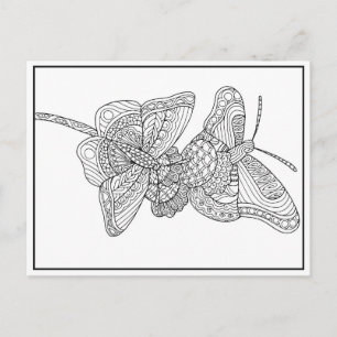 Butterflies Postcard Design - Colouring Card