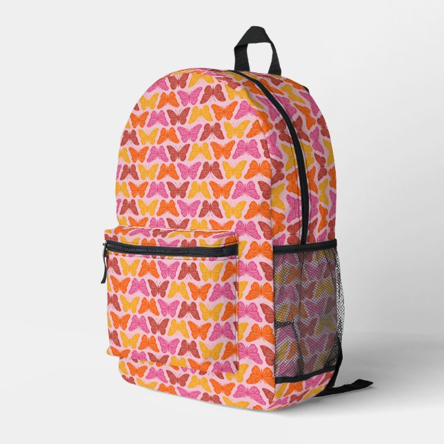 Butterflies Printed Backpack (Back Corner Right)