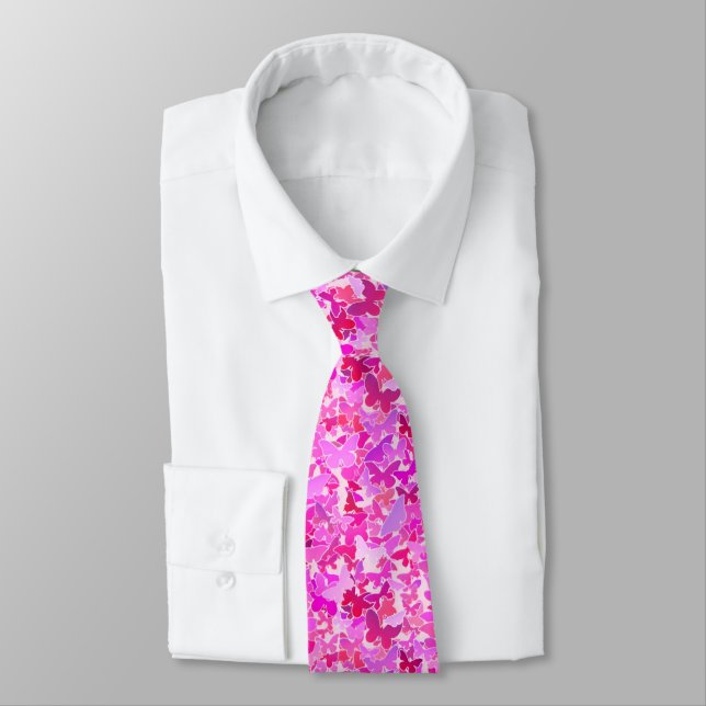 Butterflies, purple, lavender, pink tie (Tied)