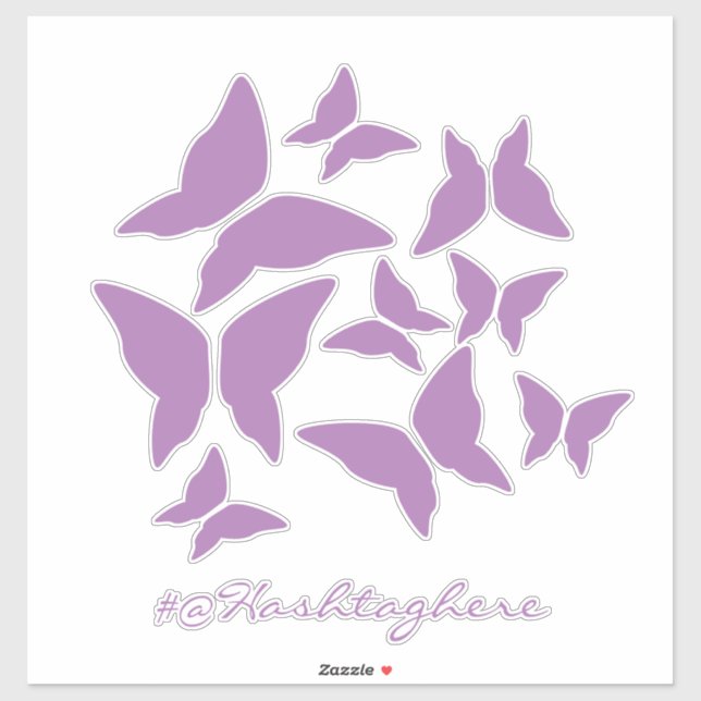 Butterflies Purple White Car Sticker (Sheet)