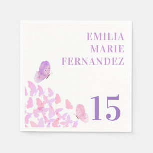 Butterflies Quinceañera Napkins