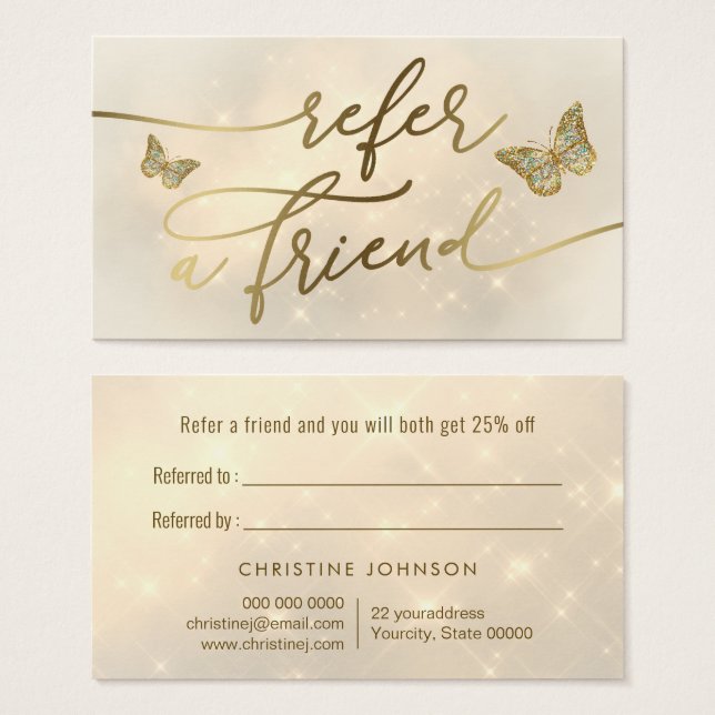 butterflies  referral card (Front & Back)