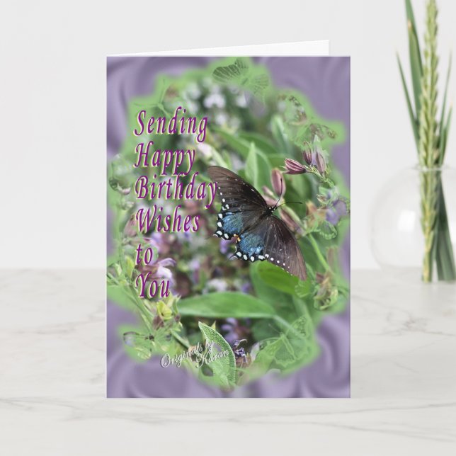 Butterflies & Sage-customise it Card (Front)