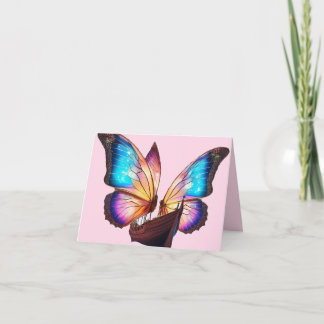Butterflies Sailing Boat Card