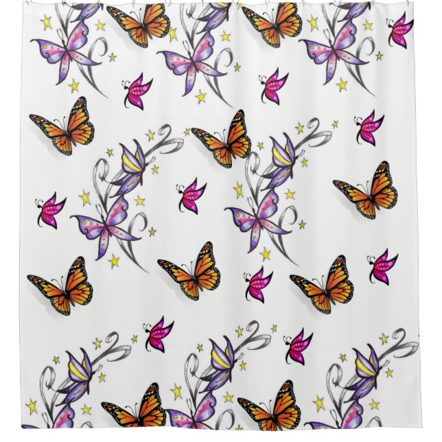 Butterflies shower curtain (Front)