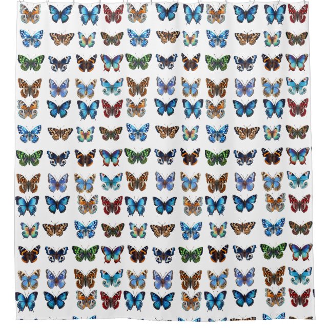 Butterflies Shower Curtain (Front)