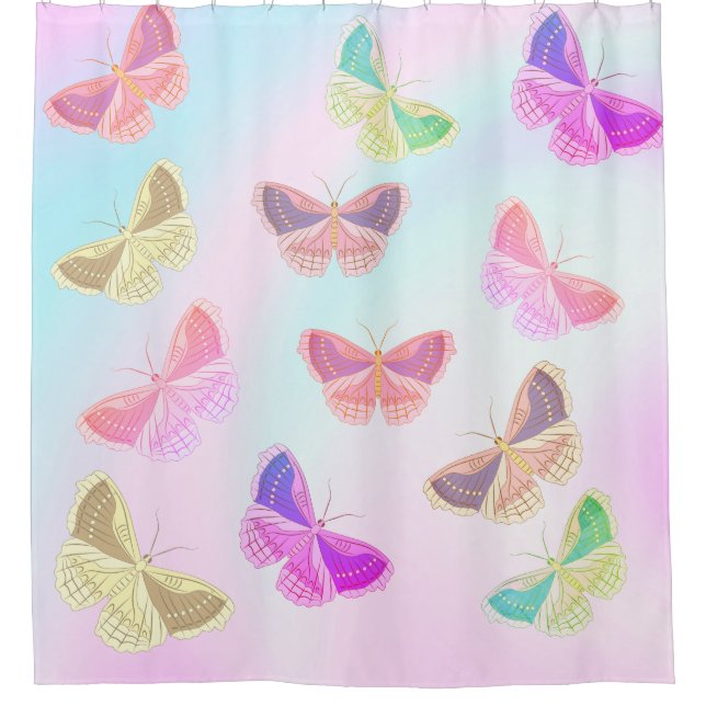 Butterflies Shower Curtain (Front)