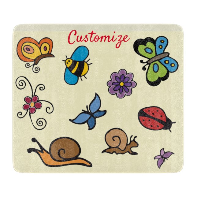 Butterflies Snails Insects Thunder_Cove Cutting Board (Front)