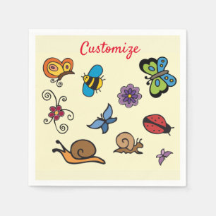 Butterflies Snails Insects Thunder_Cove Napkin