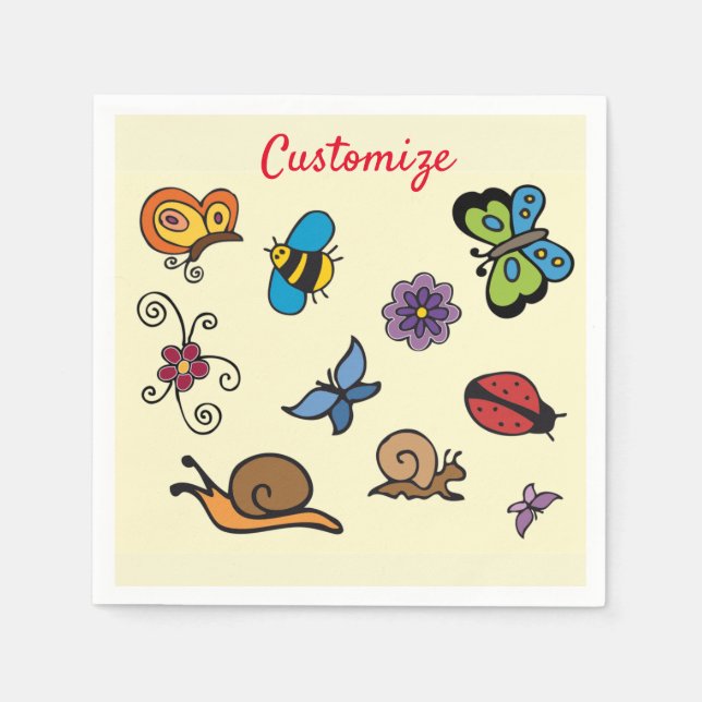 Butterflies Snails Insects Thunder_Cove Napkin (Front)