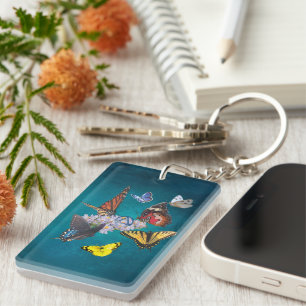 butterflies sobriety symbol acrylic keychain